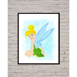 Tinker Bell Peter Pan Disney Art Print Digital Files nursery room watercolor