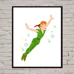 Peter Pan Disney Art Print Digital Files nursery room watercolor