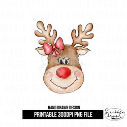 Christmas Reindeer Girl Sublimation PNG Design