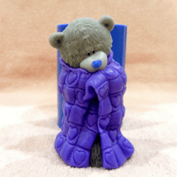 Teddy Bear in a blanket - silicone mold