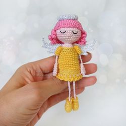 Hanging Guardian Angel girl, keychain, Birthday gift, Decoration Angel, Christmas gift, Nursery decor.