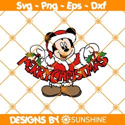 Mickey Merry Christmas Svg Png, Christmas Svg, Disney Christmas Svg, Merry Christmas Svg, File For Cricut