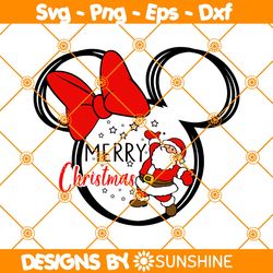 Merry Christmas Minnie Ears Svg, Santa Christmas Svg, Disney Christmas Svg, Minnie Head Christmas Svg, Christmas Svg