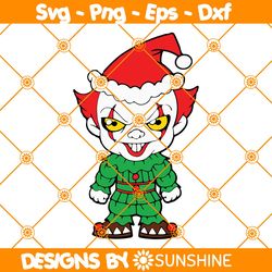 Pennywise Christmas Svg, Pennywise Chibi Svg, Horror Christmas Svg, Christmas Svg, File For Cricut