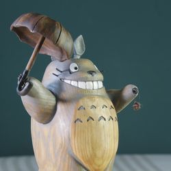 Totoro. Wooden sculpture. Decor and gift ideas