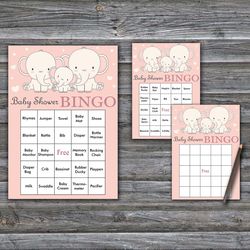 Elephant Baby Shower Bingo Cards,Elephant Baby Shower Bingo Games,Printable Baby Shower Bingo Cards--306