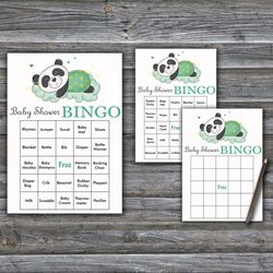 Sleeping panda Baby Shower Bingo Cards,Panda Baby Shower Bingo Games,Printable Baby Shower Bingo Cards--302