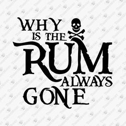 Why Is The Rum Always Gone Funny Pirate Movie SVG Cut File