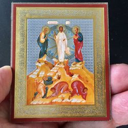 The Transfiguration of Our Lord | Orthodox - Catholic | Lithography print on wood | 3,5" x 2,5"