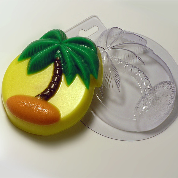 Palm tree soap and plastic mold