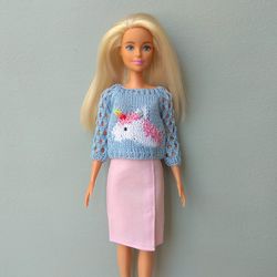 Barbie doll clothes unicorn sweater