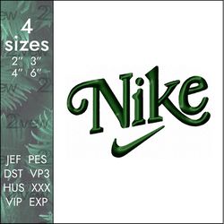 nike embroidery design, retro sport classic logo, 4 sizes
