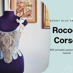 size 18 (us) / 44 eu - stays corset 17th century 18th century pattern. pdf pattern