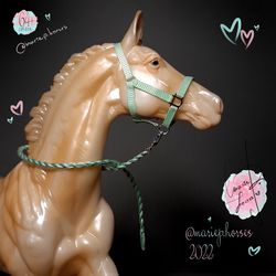 Breyer horse Mint halter & lead rope set | LSQ model horse tack | Custom toy accessories | Handmade gift for children