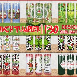 Grinch tumbler Designs Bundle PNG High Quality, Designs 20 oz sublimation, Bundle Design Template for Sublimation