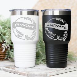 Personalized Fishing Tumbler Laser Engraved, Fisherman Gift, Groomsman Gift, Bachelor Party Gift for Fisherman, Insulate