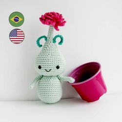 Crochet Pattern Flower Toy Colchicum Bulb Doll. DIY Amigurumi Crochet Pattern, PDF file digital download.