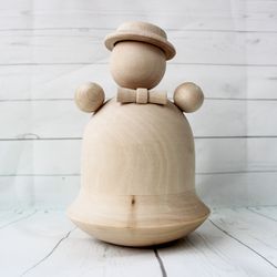 musical instrument for kids, Roly poly in a hat - shaker rattle montessori toy