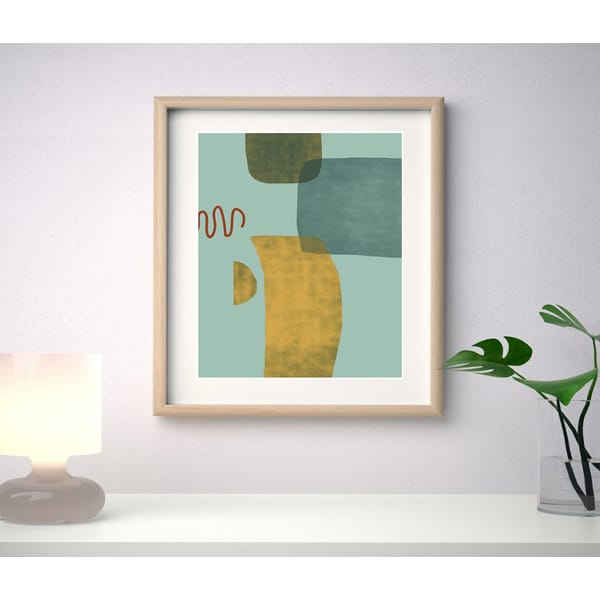 Green Yellow Wall Art Abstract Shapes Downloadable Prints Sq - Inspire ...