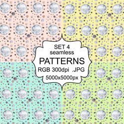 Seamless Pattern. Magic Sky. Baby Colors. Design and printing. Creating paper and fabric. Endless background.