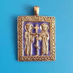 Sts Vladimir and Olga Greek Orthodox pendant