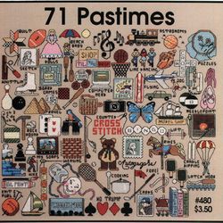 71 Pastimes Vintage cross stitch pattern PDF mini Designs embroidery