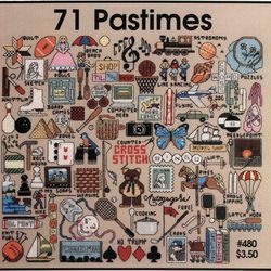 71 pastimes vintage cross stitch pattern pdf mini designs embroidery