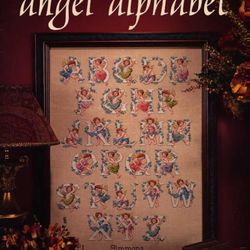 Angel Alphabet Vintage cross stitch pattern PDF Sampler Angels design