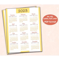Printable Calendar, Printable Calendar 2023, Printable Planner, 1