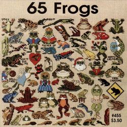 65 Frogs Vintage cross stitch pattern PDF mini Designs embroidery