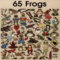 65 frogs vintage cross stitch pattern pdf mini designs embroidery