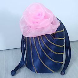 Pink rose pouch Bag Handmade. Unique