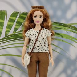 Barbie curvy clothes polka dot blouse