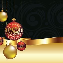 Colorful Christmas balls, decorative ornaments on abstract background