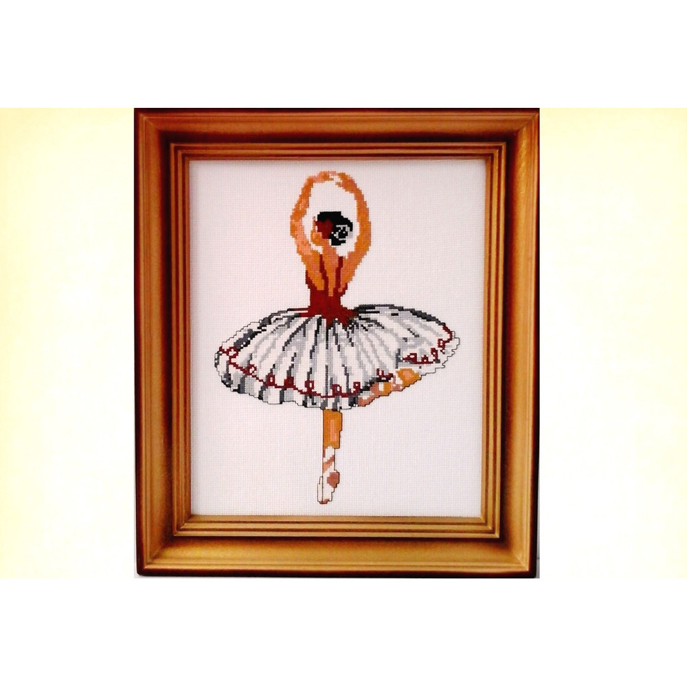 Ballerina hand embroidery designs Woman wall art Girls room decor Framed cross stitch picture Needlepoint ballerina gift.jpg