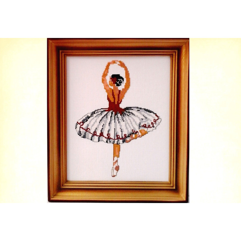 Ballerina hand embroidery designs Woman wall art Girls room decor Framed cross stitch picture Needlepoint ballerina gift.jpg