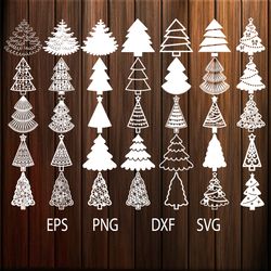 Christmas Tree SVG Cut Files, Christmas Clip Art. SVG, PNG, DXF, EPS Files