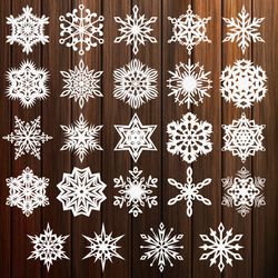 Snowflake SVG, Christmas Snowflakes SVG Cut Files For Cricut, Silhouette, Laser Cutting SVG,PNG, DXF, EPS File