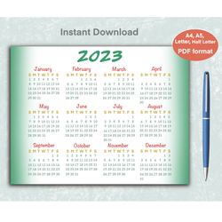Printable Calendar, Printable Calendar 2023, Printable Planner, g