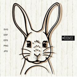 rabbit svg, bunny face svg, happy easter bunny svg, rabbit cut file, farm animal face, cricut cameo sublimation