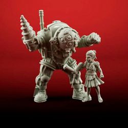 stl file bioshock big daddy and little sister 3d model
