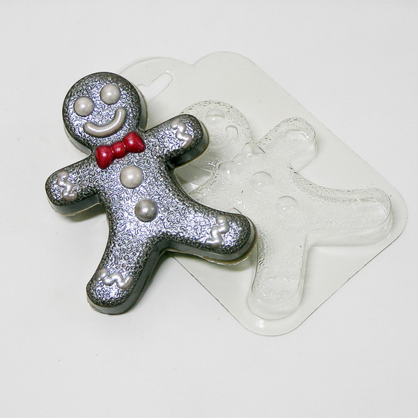 Gingerbread man soap and plastic mold