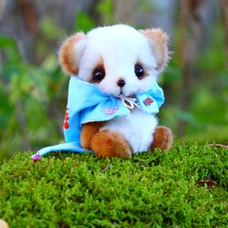 ON ORDER Panda bear Tommy fluffy doll, stuffed doll, fur doll, big eyes, fantastic creature, creation doll, animal doll
