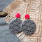 Black Wave Japanese Pattern Earrings, Round Wooden Earrings, Big Gipsy Earrings, Resin Statement Earrings.jpg