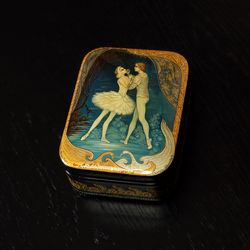 Swan Lake jewelry lacquer box a unique collectible gift exquisite ballet artwork