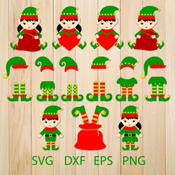 Christmas Elves Svg, Elf Clipart, Elf Split Frame, Christmas Designs, Elf Legs, Elf Hat, SVG,DXF,EPS,PNG Files