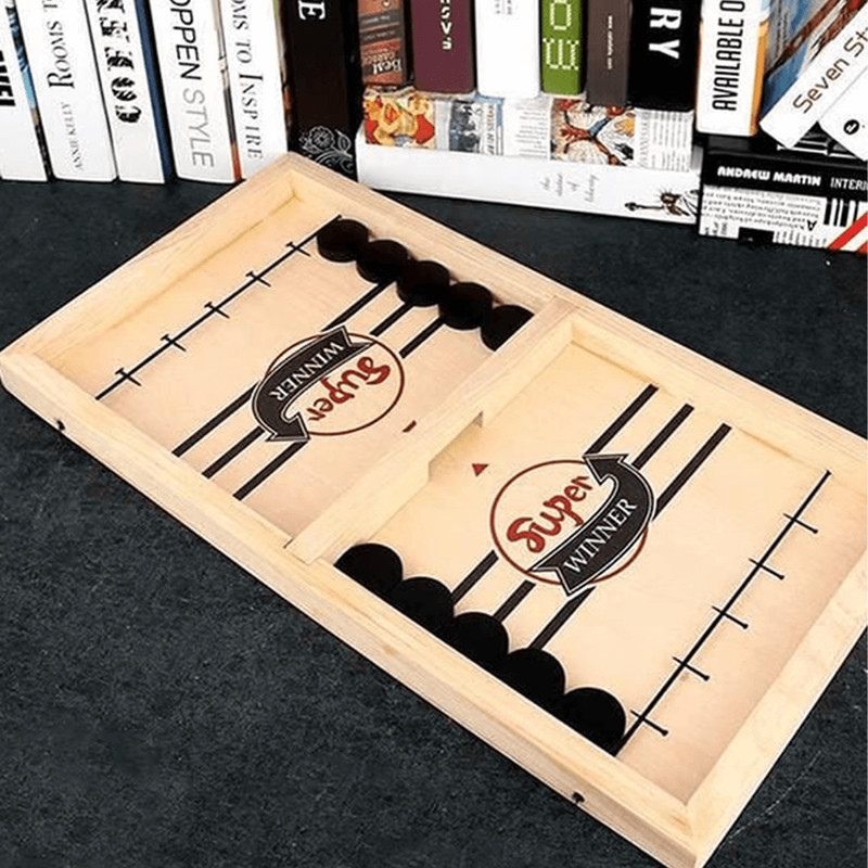 Wooden Slingshot Puck Game For Kids & Adults 2