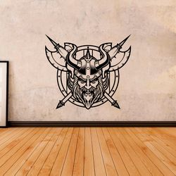 Viking Sticker Warrior Ancient Viking Symbols Weapons Great And Strong Wall Sticker Vinyl Decal Mural Art Decor