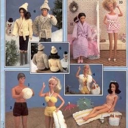 Digital | Vintage crochet patterns | 13 Barbie Dresses and Ken Costumes | Fashion doll dresses 11 1/2  | PDF