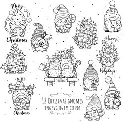 Gnome clipart outline, Gnome clipart christmas, Gnomes clipart black and white, Gnome clipart png, Gnome clipart images